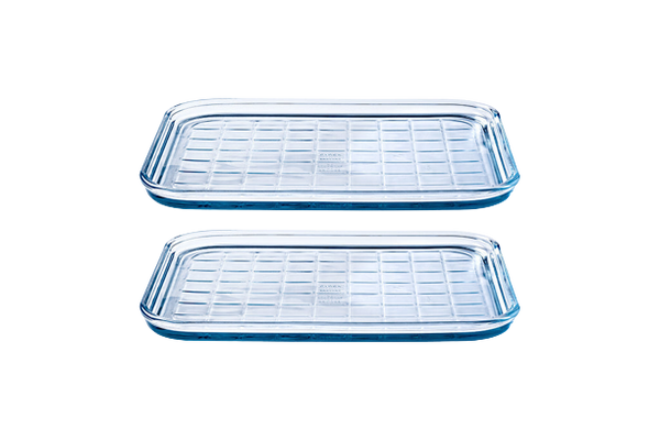 pyrex Bake & Enjoy Set of 2 Glass Multipurpose cooking sheets High resistance 32x26 cm