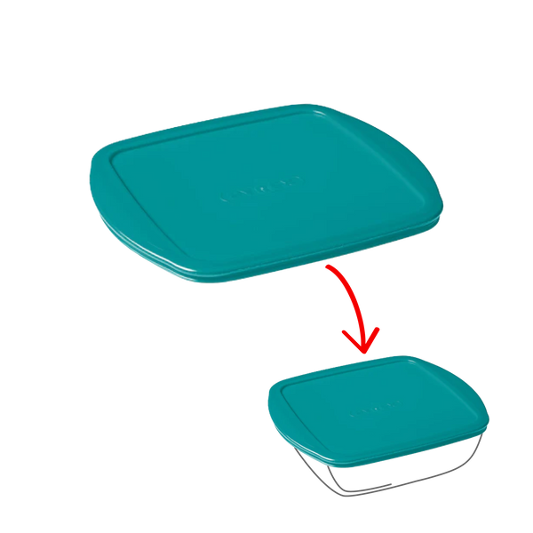 pyrex Cook&Store - Peacock green square replacement lid