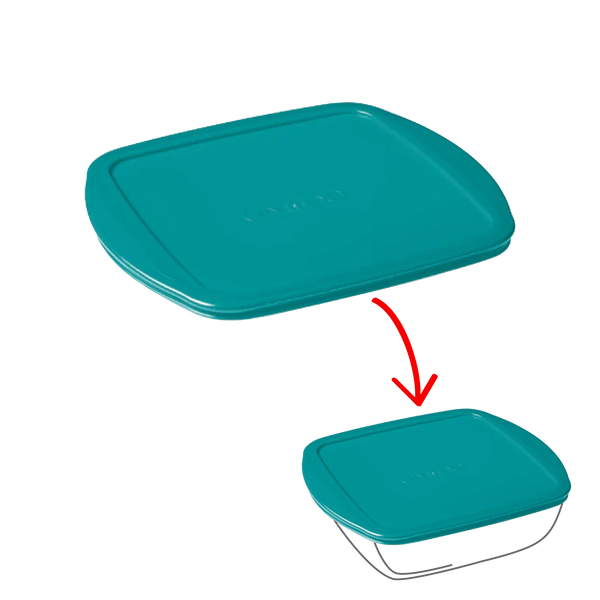 pyrex Cook&Store - Peacock green square replacement lid