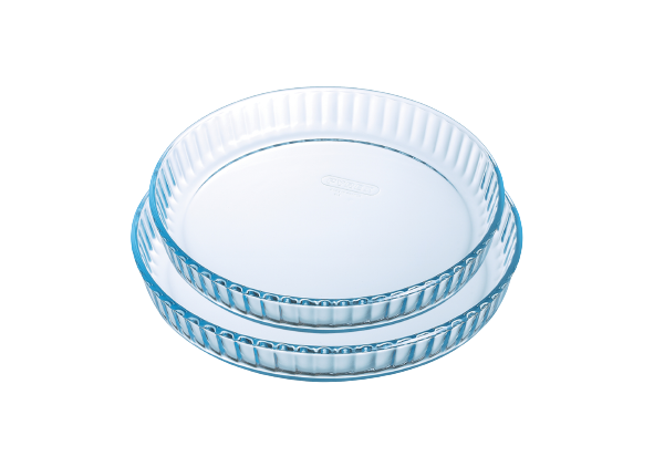 pyrex Set of 2 glass tart tins Ø 28 & 31 cm