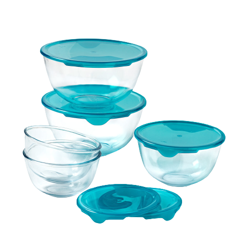 pyrex Set of 5 bowls with lid