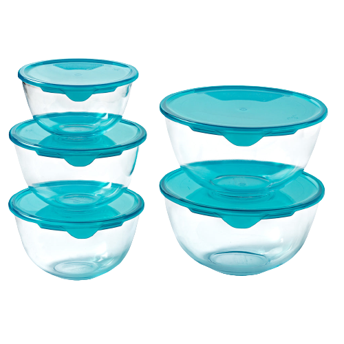 Pyrex Set Of 5 Bowls With Lid