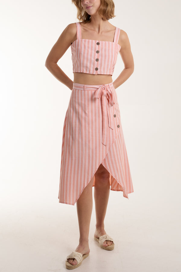 qed london Asymetric Button Through Skirt and Top Set