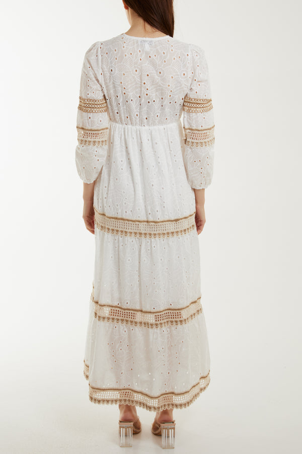 Qed London Broderie Anglaise Embellishment Tassel Dress