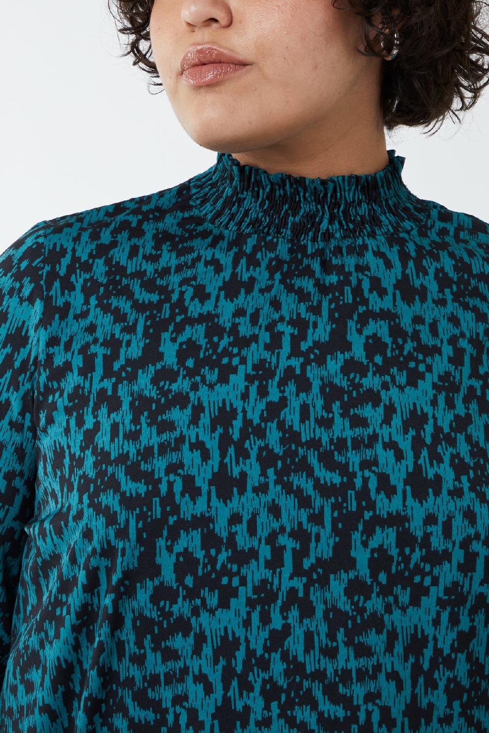 Qed London Curve Abstract Animal Print High Neck Mini Shift Dress