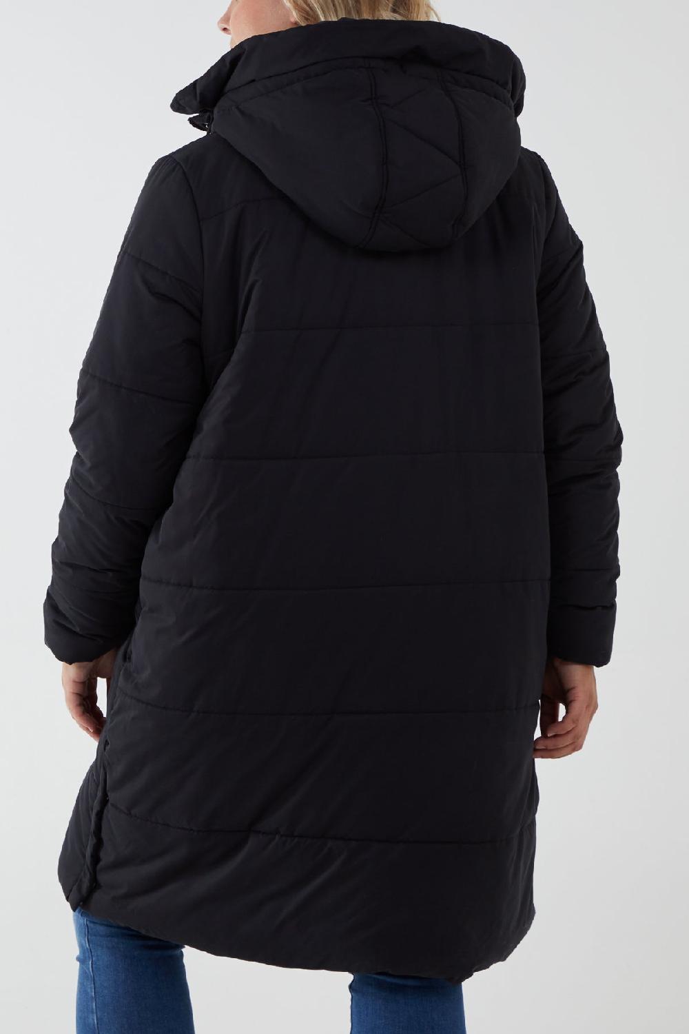 Qed London Curve Oversize Longline Puffer Duvet Coat