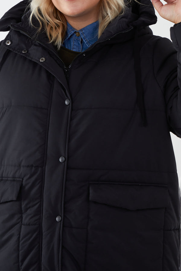 Qed London Curve Oversize Longline Puffer Duvet Coat