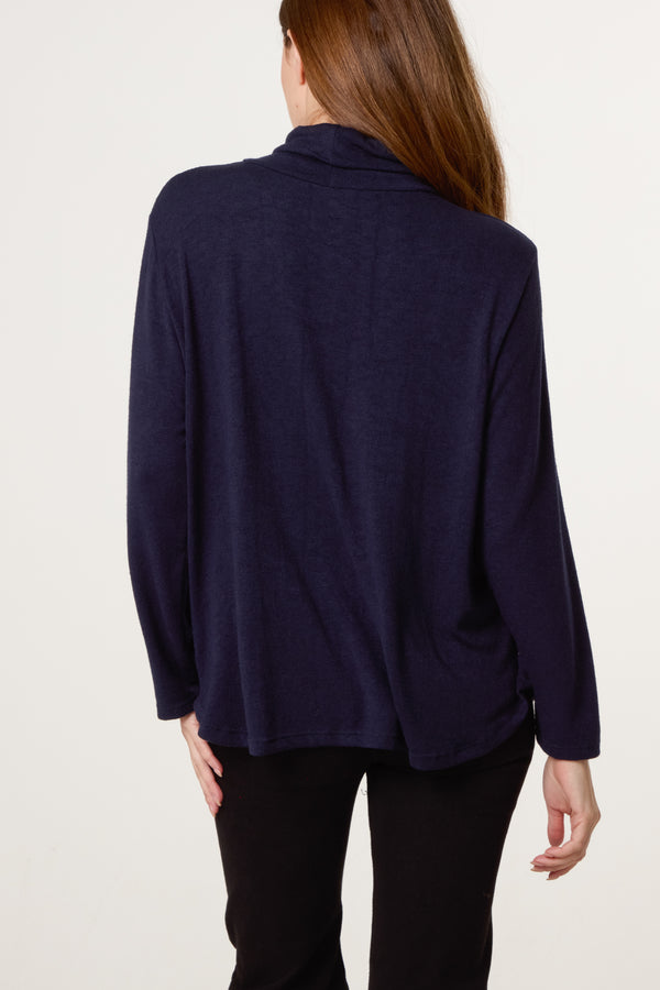 Qed London Fine Knit Roll Neck Jumper With Necklace