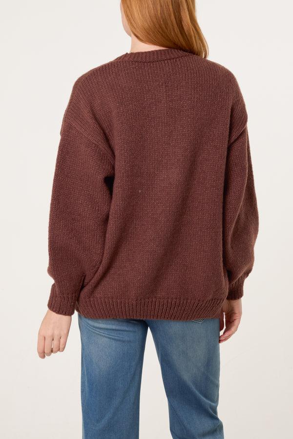 Qed London Flocking Daisy Open Knit Cardigan (New Colours)