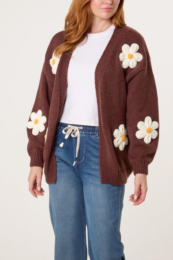 qed london Flocking Daisy Open Knit Cardigan (New Colours)