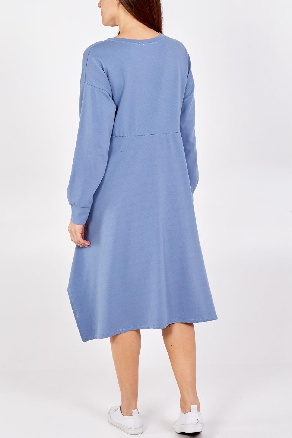 Qed London Glitter Amour Long Back Dress & Pouch Pocket