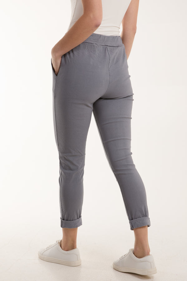 Qed London Magic Plain Super Stretch Crushed Trousers