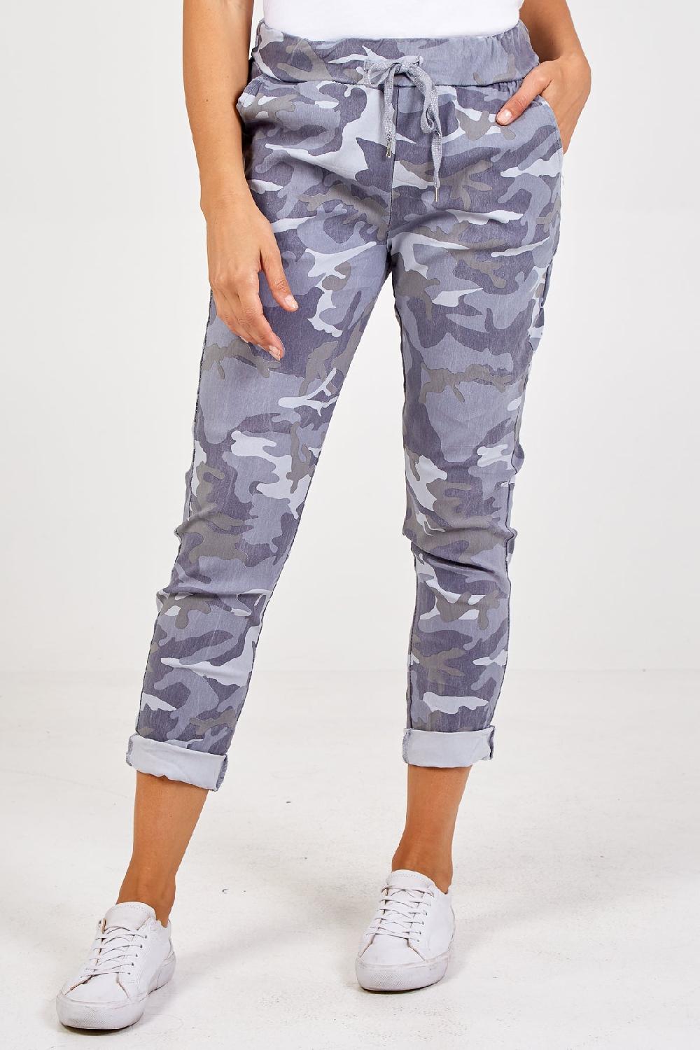 Qed London Magic Super Stretch Camouflage Print Trousers