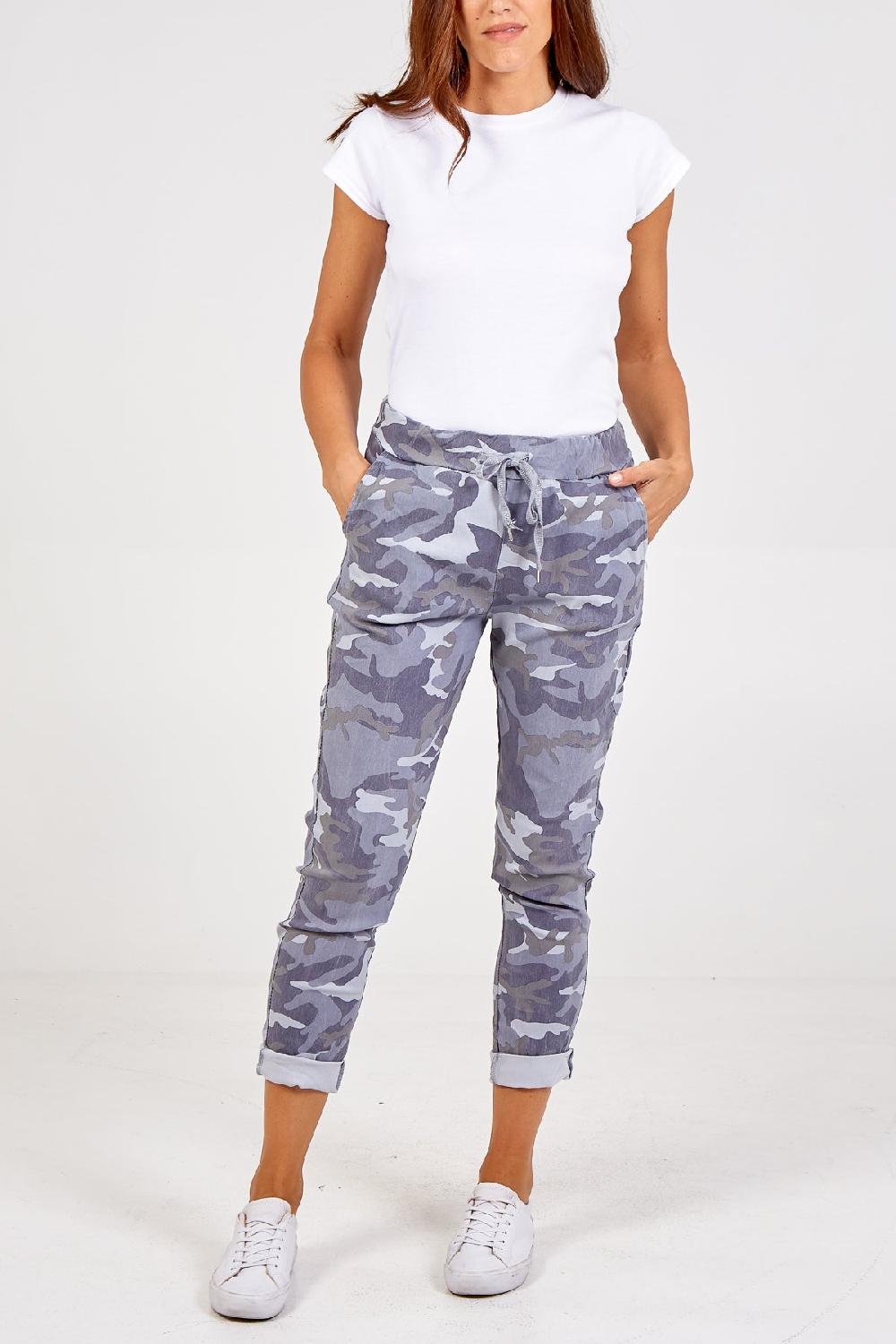 Qed London Magic Super Stretch Camouflage Print Trousers