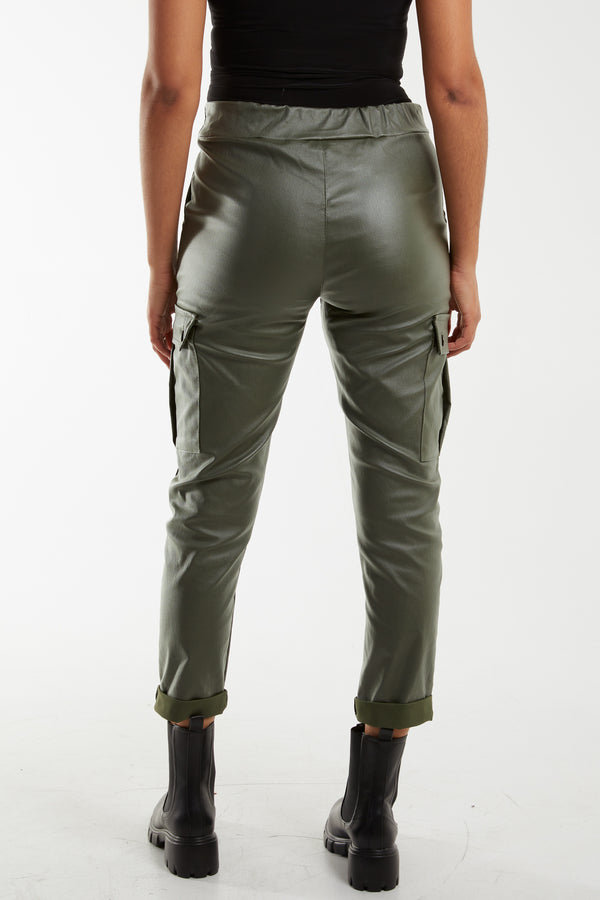 Qed London Magic Super Stretch Coated Cargo Trouser
