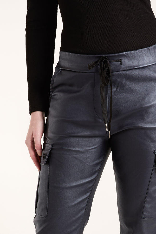 Qed London Magic Super Stretch Coated Cargo Trouser