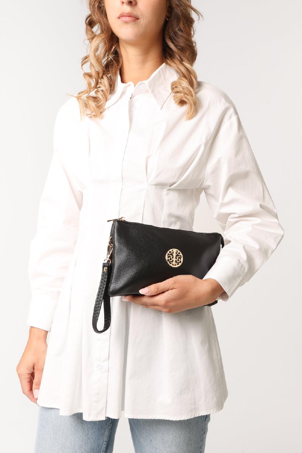 Qed London Medium Gold Detail Shoulder/Clutch Purse