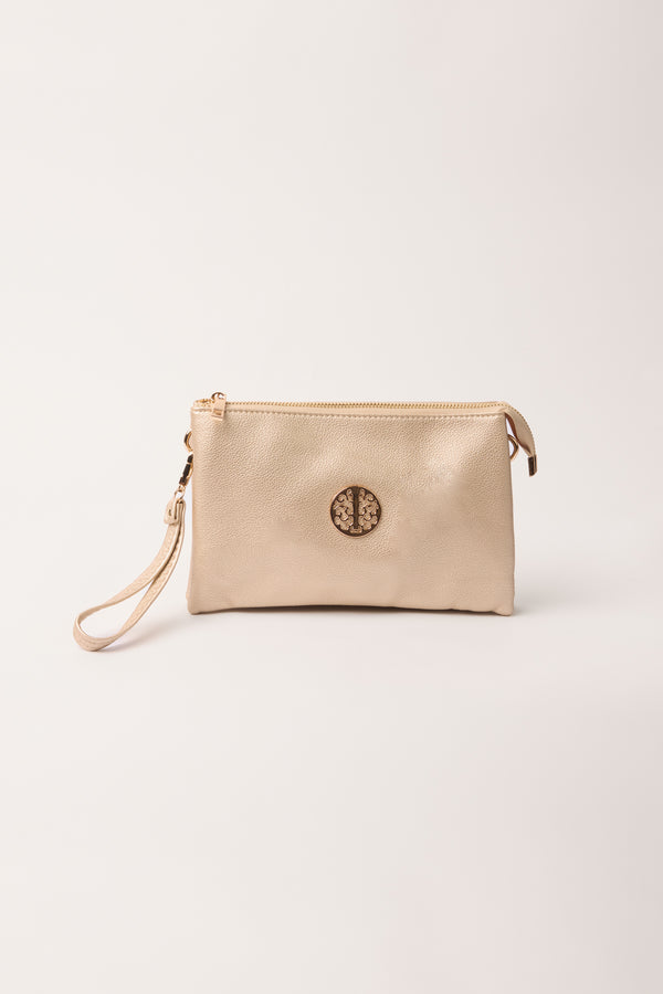 qed london Medium Gold Detail Shoulder/Clutch Purse