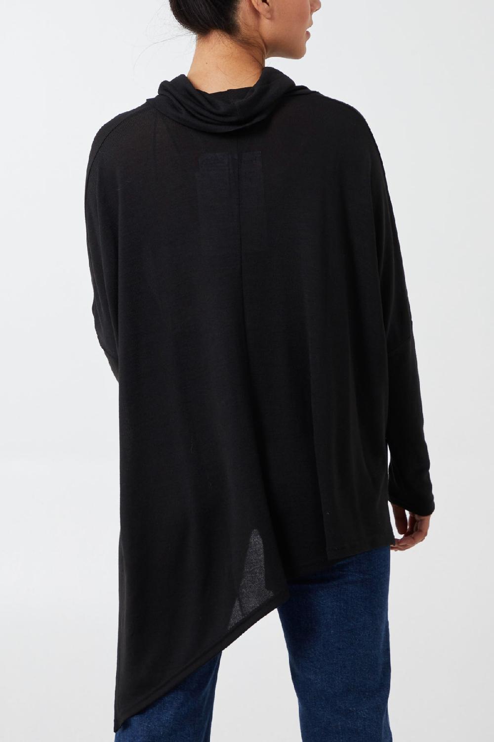 Qed London 3 Stars Asymmetric Cowl Neck Top