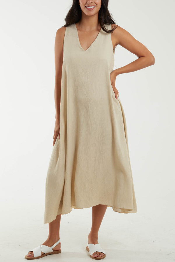 Qed London A Line Sleeveless Midi Dress