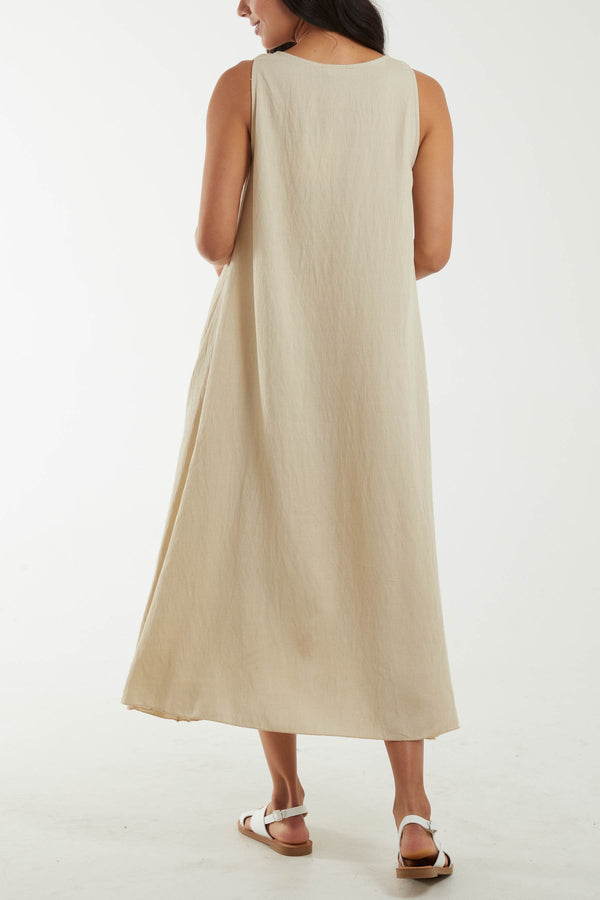 Qed London A Line Sleeveless Midi Dress