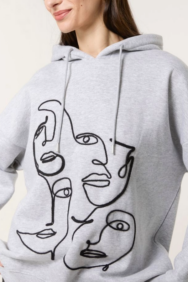 Qed London Abstract Face Hoodie