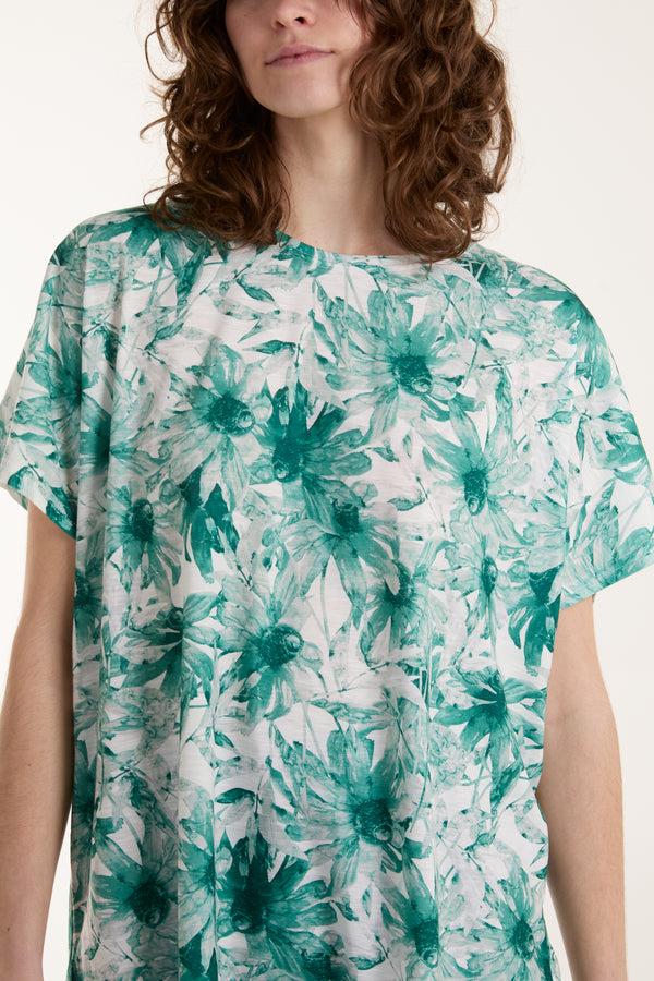 Qed London Abstract Floral Print Tee