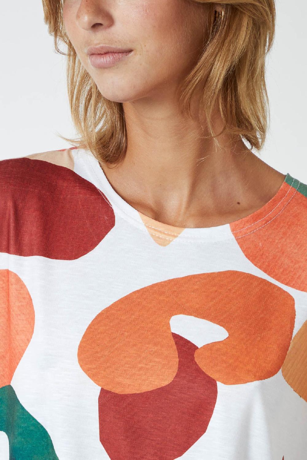 Qed London Abstract Geometric Print Tee