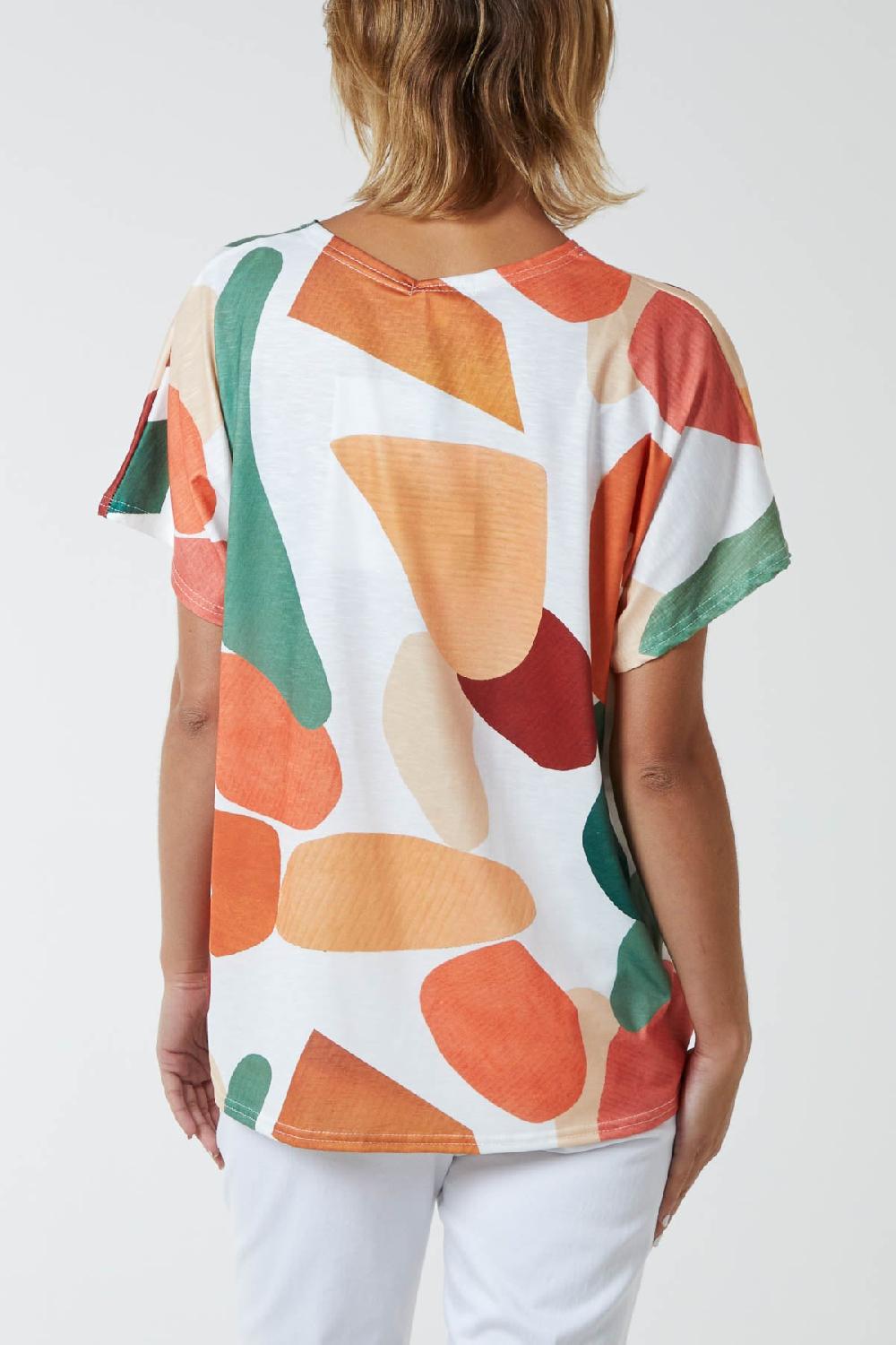 Qed London Abstract Geometric Print Tee