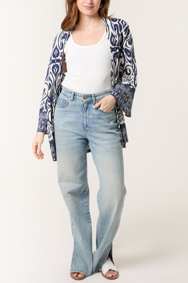 Qed London Abstract Print Kimono