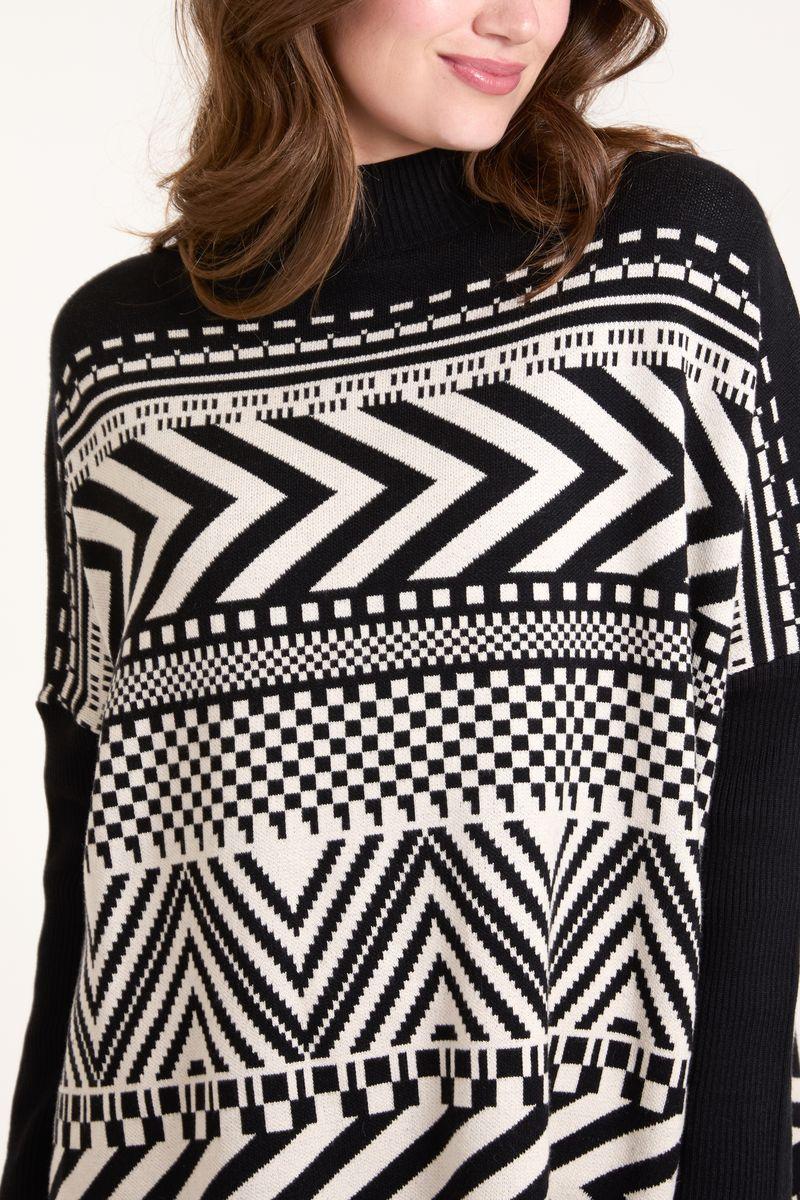 Qed London Abstract Print Round Neck Jumper