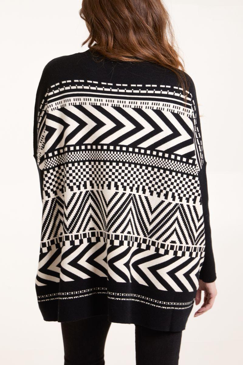 Qed London Abstract Print Round Neck Jumper