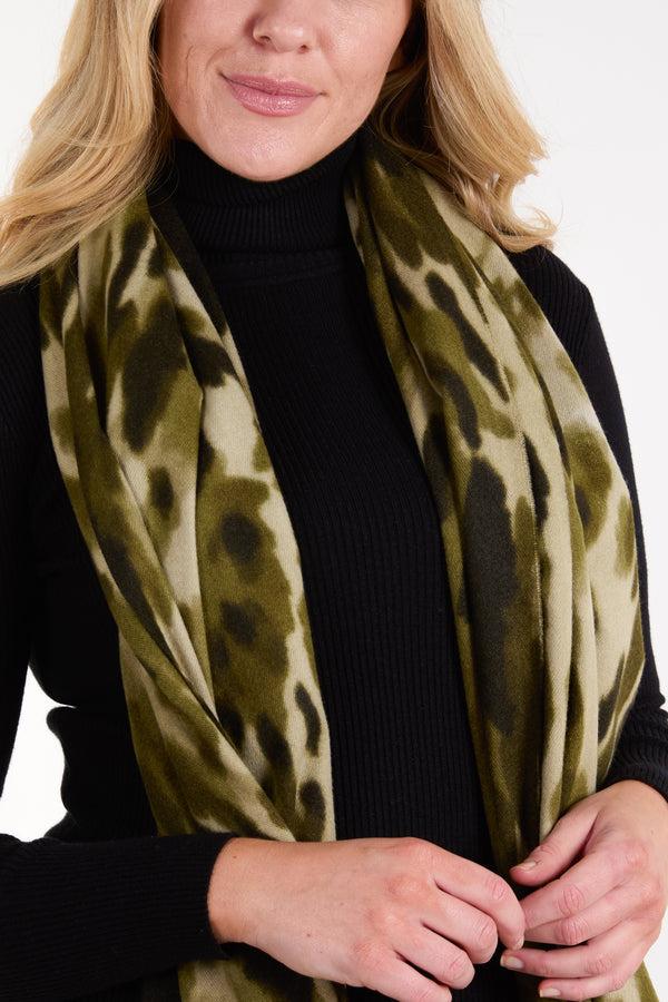 Qed London Abstract Printed Tassel Scarf