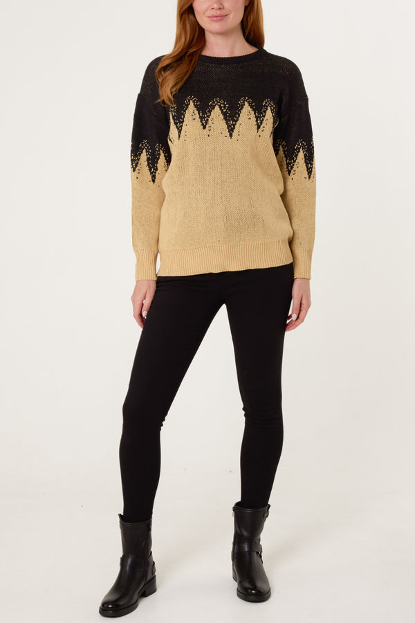 Qed London Abstract Shapes Knit Jumper