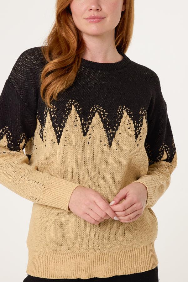 Qed London Abstract Shapes Knit Jumper