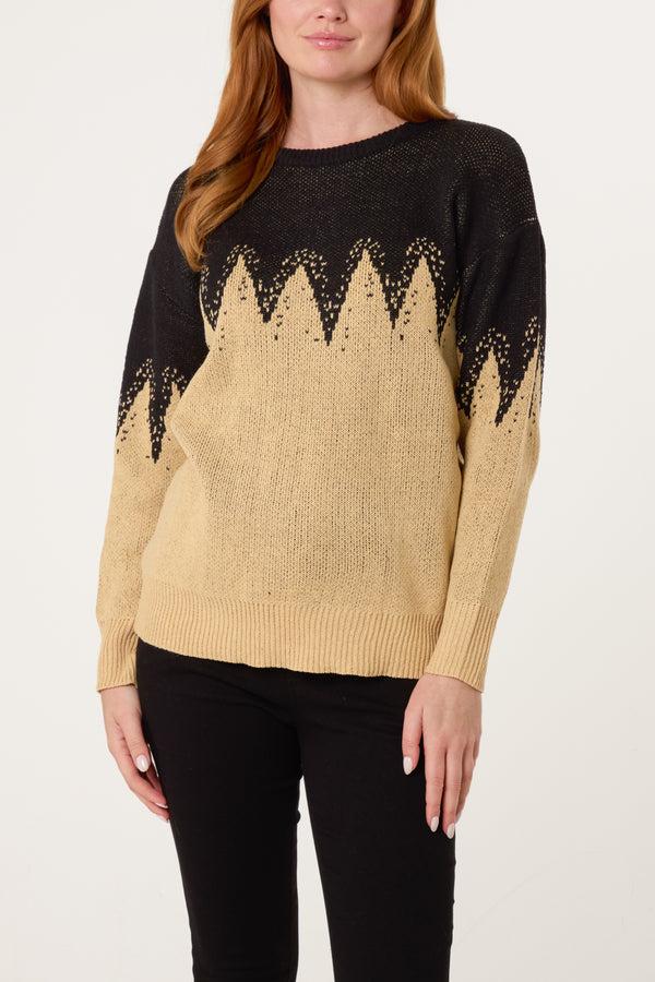 qed london Abstract Shapes Knit Jumper