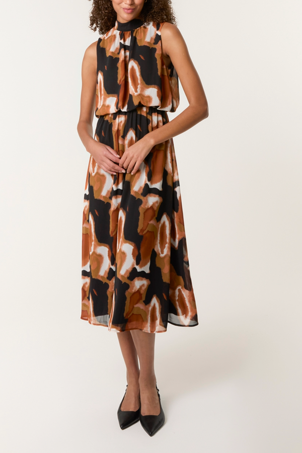 qed london Abstract Sleeveless Puffball Dress