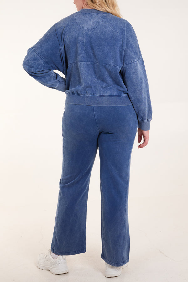 Qed London Acid Wash Bomber Sweatshirt & Jogger Set