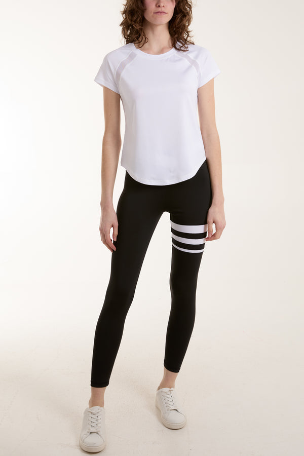 Qed London Active Short Mesh Sleeve Top