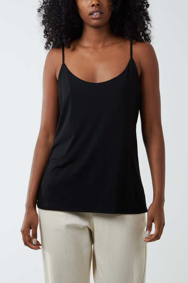 Qed London Adjustable Cami Strap Semi Lined Vest
