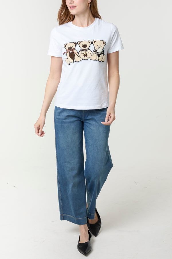 Qed London Adorned Three Teddy Bears T-Shirt