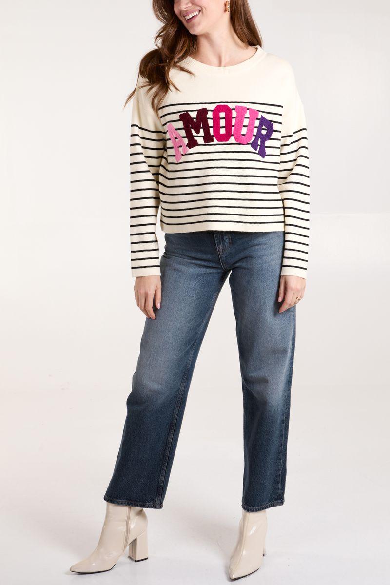 Qed London 'Amour' Sailor Stripe Jumper