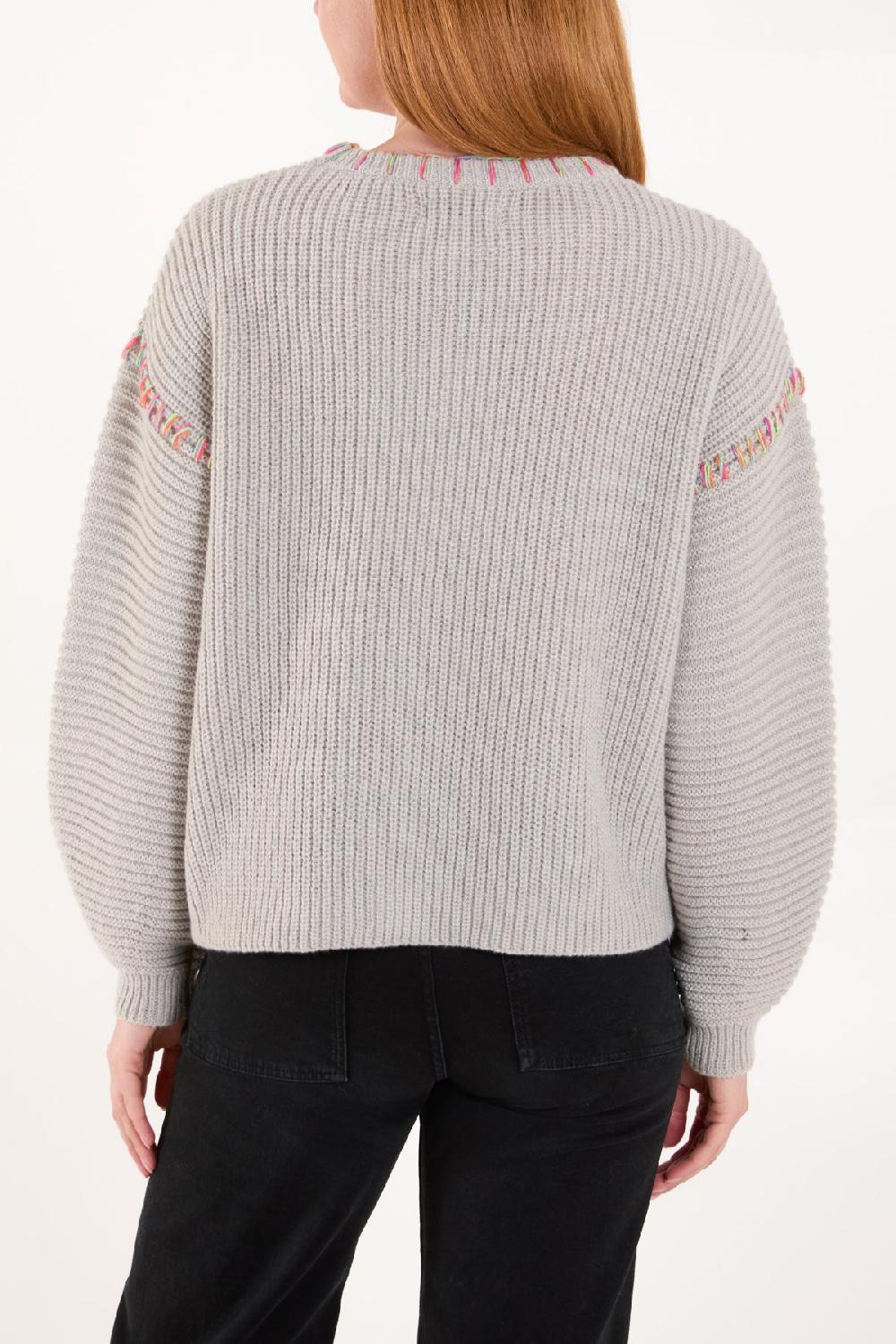 Qed London 'Amour' Stich Embroidery Knit Jumper