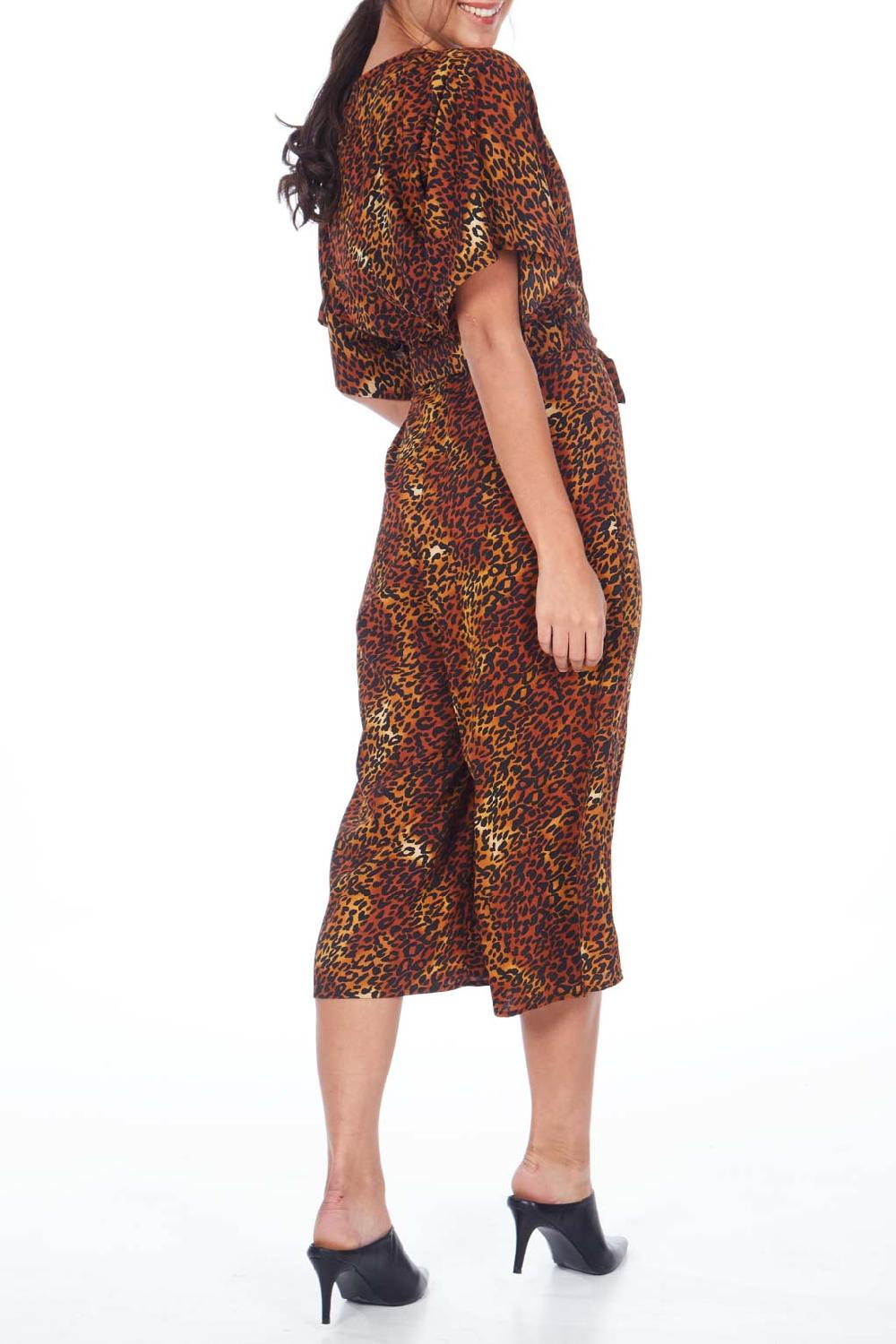 Qed London Animal Kimono Wrap Jumpsuit