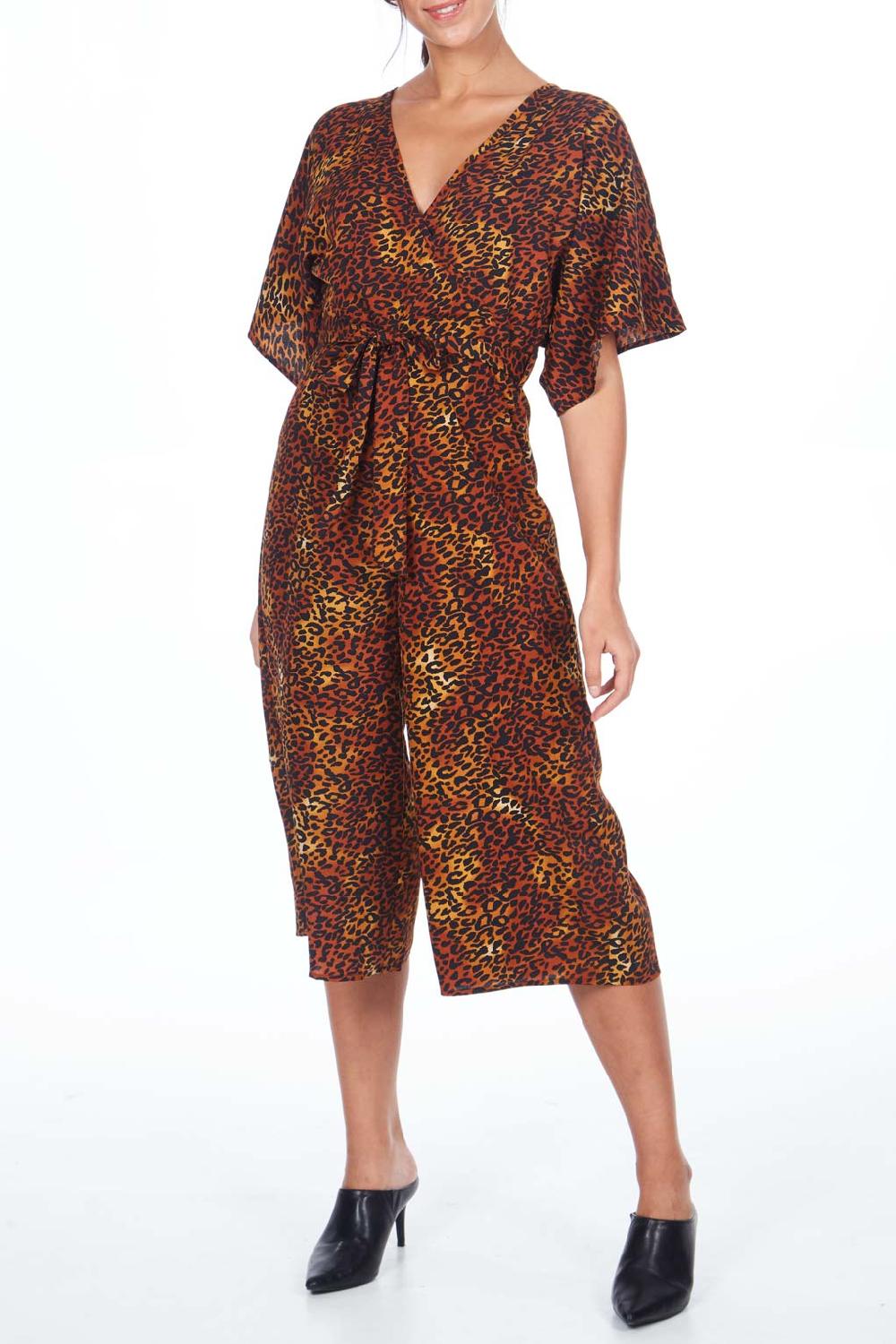 qed london Animal Kimono Wrap Jumpsuit