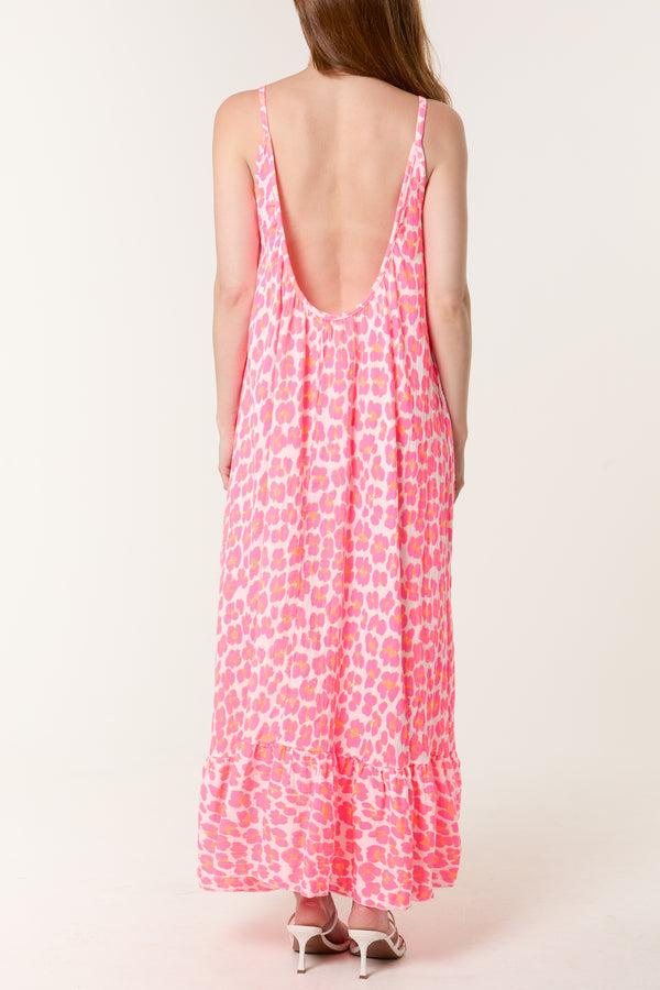 Qed London Animal Print Cami Maxi Dress