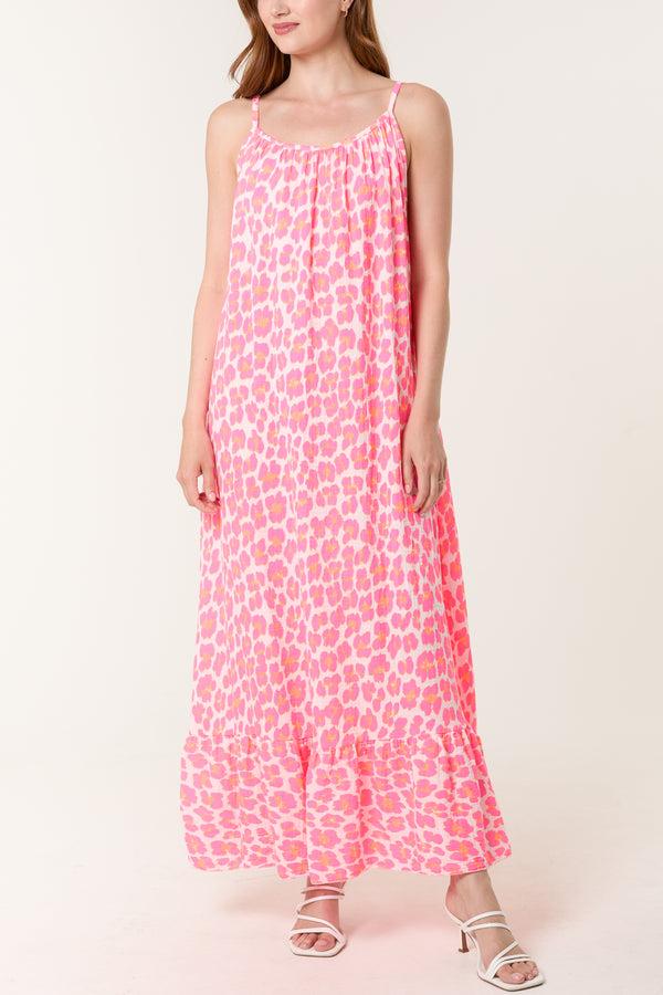 qed london Animal Print Cami Maxi Dress