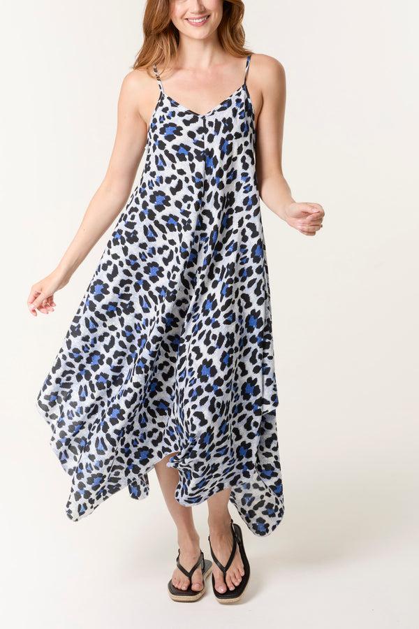 qed london Animal Print Hanky Hem Dress