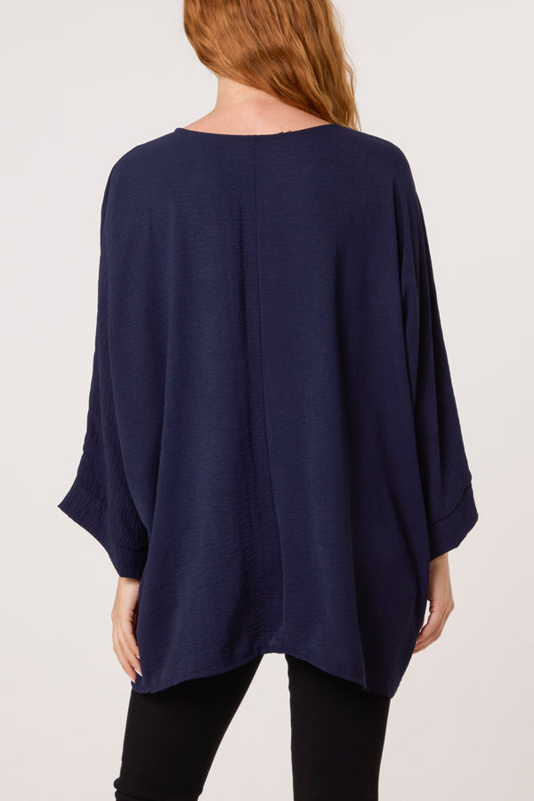 Qed London Animal Print Hearts 3/4 Sleeve Top