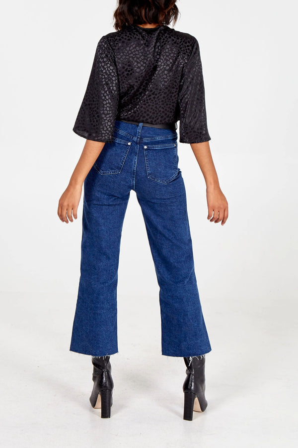 Qed London Animal Print Kimono Sleeve Bodysuit